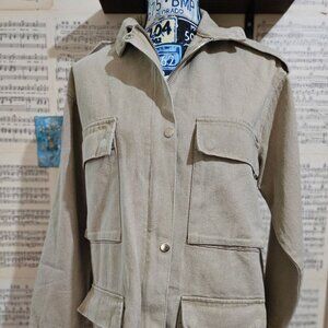 MISSGUIDED Utility Jacket Cargo Khaki Size Small